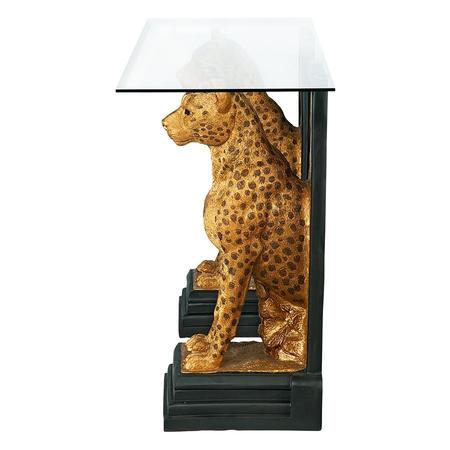 Design Toscano Royal Egyptian Cheetahs Sculptural Glass-Topped Console KY559534